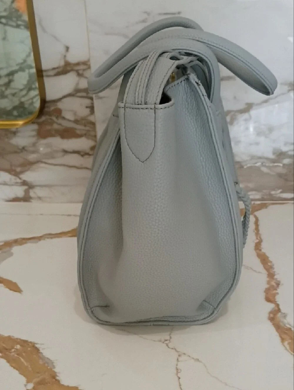 Womens Light Gray Tote Handbag - Designer Style